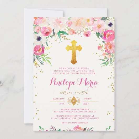 Uitnodiging voor de formele en gouden kruisdoop (Voorkant)