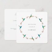 Uitnodiging voor de Franse Hummingbird doop (Voorkant / Achterkant)