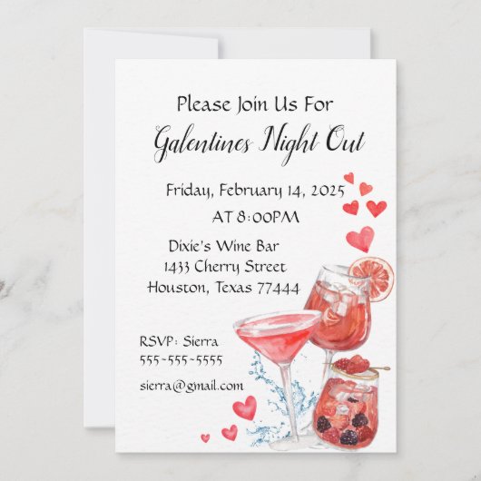uitnodiging voor de galentijnen (Voorkant)