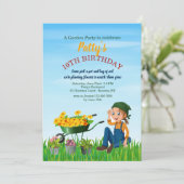 Uitnodiging voor de Gardening Party voor meisjes (Staand voorkant)