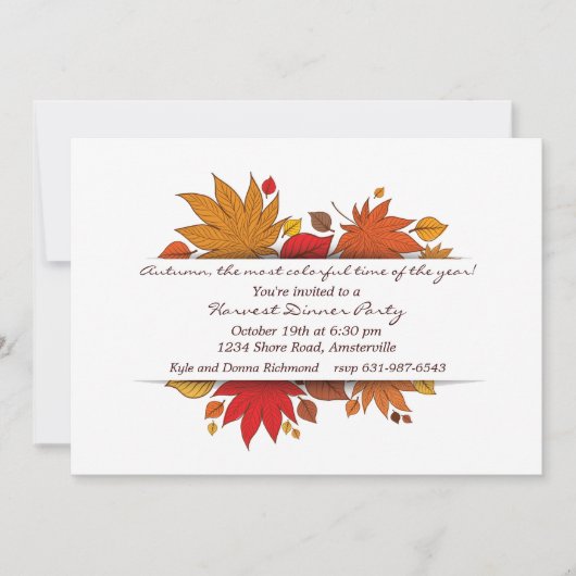Uitnodiging voor de gaven van de herfst (Voorkant)