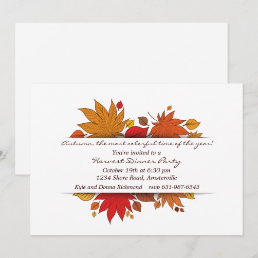 Uitnodiging voor de gaven van de herfst (Voorkant / Achterkant)