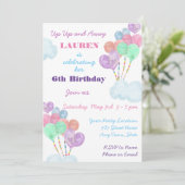 uitnodiging voor de geboorte van ballon (Staand voorkant)