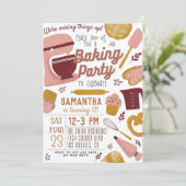 Uitnodiging voor de geboorte van de Baking Party (Staand voorkant)