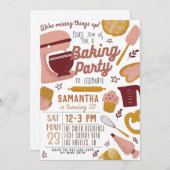 Uitnodiging voor de geboorte van de Baking Party (Voorkant / Achterkant)