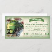  uitnodiging voor de geboorte van Diesel Train (Voorkant / Achterkant)