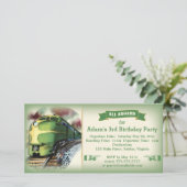  uitnodiging voor de geboorte van Diesel Train (Staand voorkant)