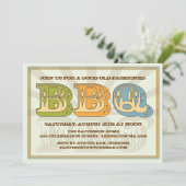 Uitnodiging voor de goede oude BBQ-landenstijl (Staand voorkant)