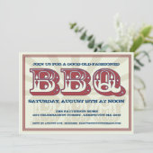 Uitnodiging voor de goede oude BBQ-landenstijl (Staand voorkant)