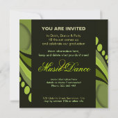 Uitnodiging voor de Groene Diva Afstuderen House (Achterkant)