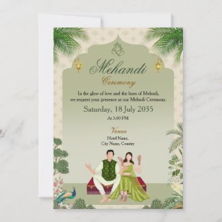 Uitnodiging voor de Groene Mehndi Ceremonie