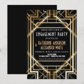 Uitnodiging voor de Grote Geïnspireerde Art Deco E (Voorkant / Achterkant)