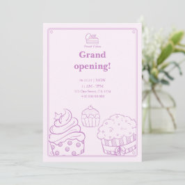 uitnodiging voor de grote opening van de bakkerij