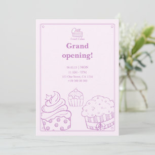 uitnodiging voor de grote opening van de bakkerij