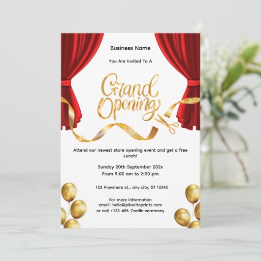 Uitnodiging voor de grote openingsceremonie van he (Staand voorkant)