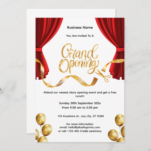 Uitnodiging voor de grote openingsceremonie van he (Voorkant / Achterkant)