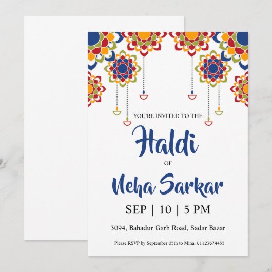 uitnodiging voor de haldiceremonie (Voorkant / Achterkant)