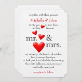 Uitnodiging voor de heer & mevrouw Wedding (Voorkant / Achterkant)