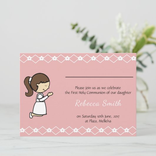 Uitnodiging voor de Heilige Communie (Staand voorkant)