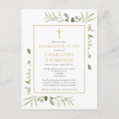 Uitnodiging voor de herdenkingsdienst Greenery Gol (Voorkant)