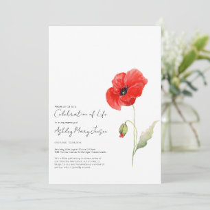 Uitnodiging voor de herdenkingsdienst voor Poppy