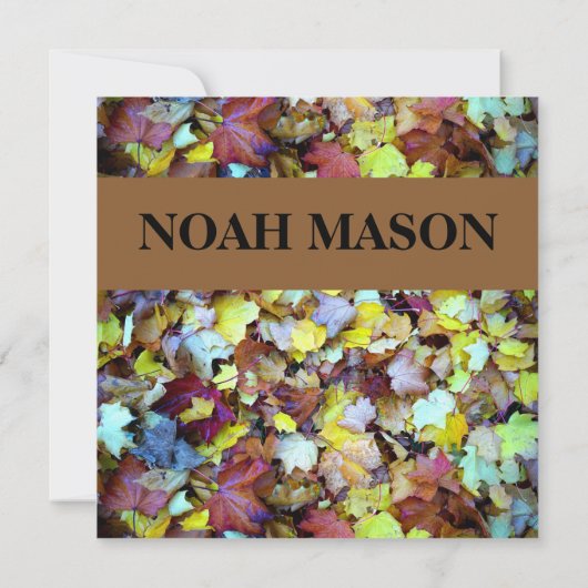 Uitnodiging voor de herfstbladeren Mitzvah (Achterkant)