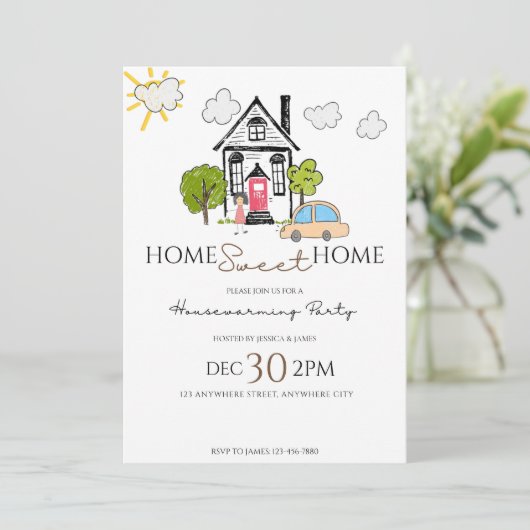 Uitnodiging voor de homepage van de opwarming van  (Staand voorkant)