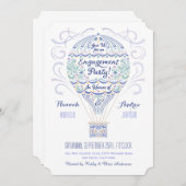 Uitnodiging voor de Hot Air Balloon Engagement Par (Voorkant / Achterkant)