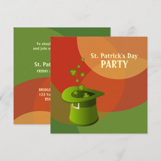 Uitnodiging voor de Ierse partij St. Patrick's Day (Voorkant / Achterkant)