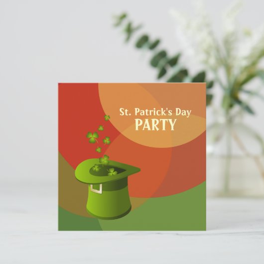 Uitnodiging voor de Ierse partij St. Patrick's Day (Staand voorkant)