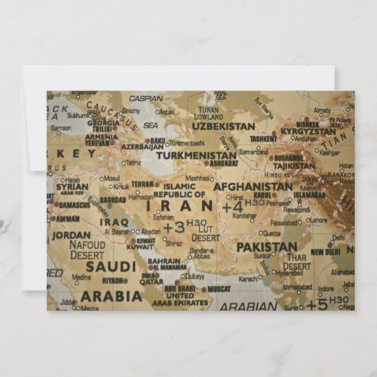 Uitnodiging voor de kaart van het Midden-Oosten (Voorkant)