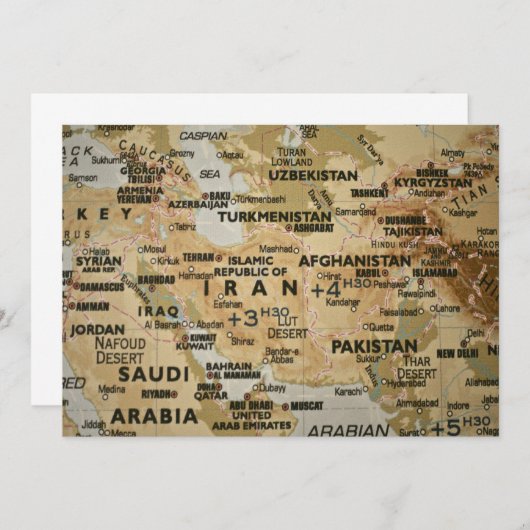 Uitnodiging voor de kaart van het Midden-Oosten (Voorkant / Achterkant)