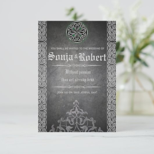  uitnodiging voor de Keltische bruiloft (Staand voorkant)