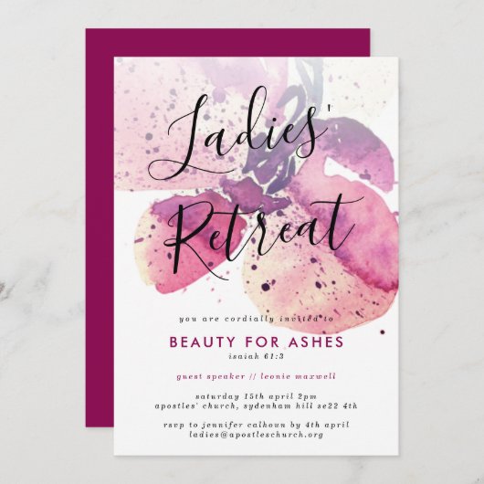 Uitnodiging voor de Kerkdames Retreat/Conferentie/ (Voorkant / Achterkant)