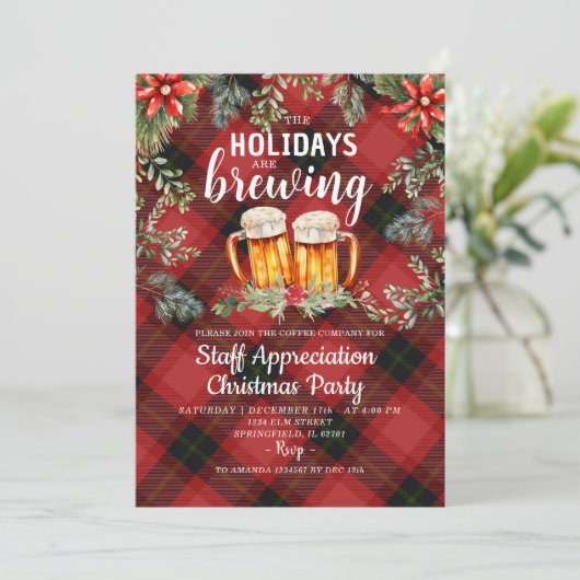 Uitnodiging voor de kerstparty-brouwerij (Staand voorkant)