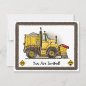 Uitnodiging voor de Kinder partij Sneeuwploeg (Voorkant)