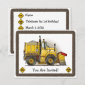 Uitnodiging voor de Kinder partij Sneeuwploeg (Voorkant / Achterkant)