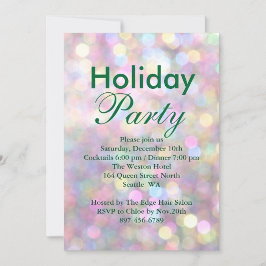 Uitnodiging voor de kleurrijke Corporate Holiday P (Voorkant)