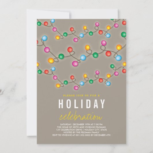 Uitnodiging voor de kleurrijke kerstfeestdag (Voorkant)