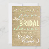  uitnodiging voor de korte landingshoek van Burlap (Voorkant)