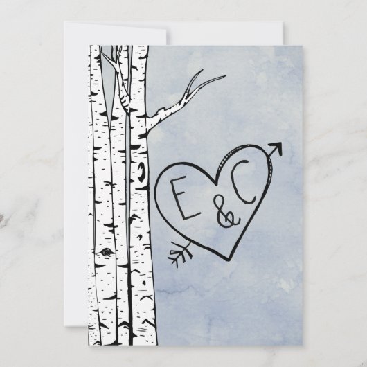 Uitnodiging voor de lente-vogelboom (Achterkant)