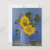 Uitnodiging voor de lentes op zonnebloemen (Achterkant)