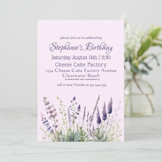 Uitnodiging voor de Luncheon van de Verjaardag van (Staand voorkant)