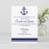 uitnodiging voor de marinebruiloft (Staand voorkant)