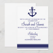 uitnodiging voor de marinebruiloft (Voorkant / Achterkant)