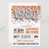 Uitnodiging voor de middelbare school reünie van 1 (Voorkant / Achterkant)