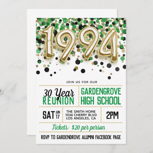 Uitnodiging voor de middelbare school-universiteit (Voorkant / Achterkant)