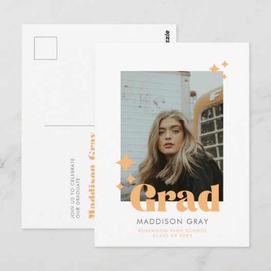 Uitnodiging voor de moderne aankondiging van het A (Voorkant / Achterkant)