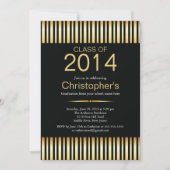 Uitnodiging voor de moderne Gold Stripes Graduatio (Voorkant)