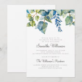 Uitnodiging voor de moderne Waterverf gebladerte (Voorkant / Achterkant)